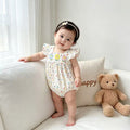 Infant sleeveless bodysuit - summer lightweight princess style - baby girl romper - newborn onesie for outdoor wear