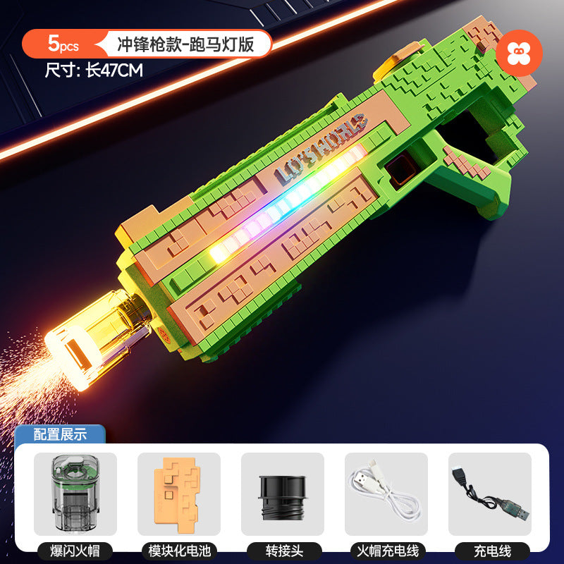 Summer kids' light-up electric automatic water gun - long range, high capacity, outdoor beach water spray toy