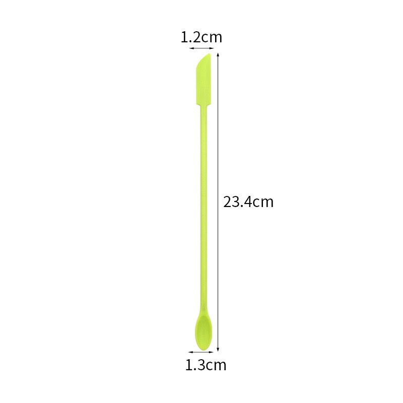 Double-ended mini silicone spatula spoon - dual-tip scraper for bread, jam, baking, and cosmetic bottle cleaning