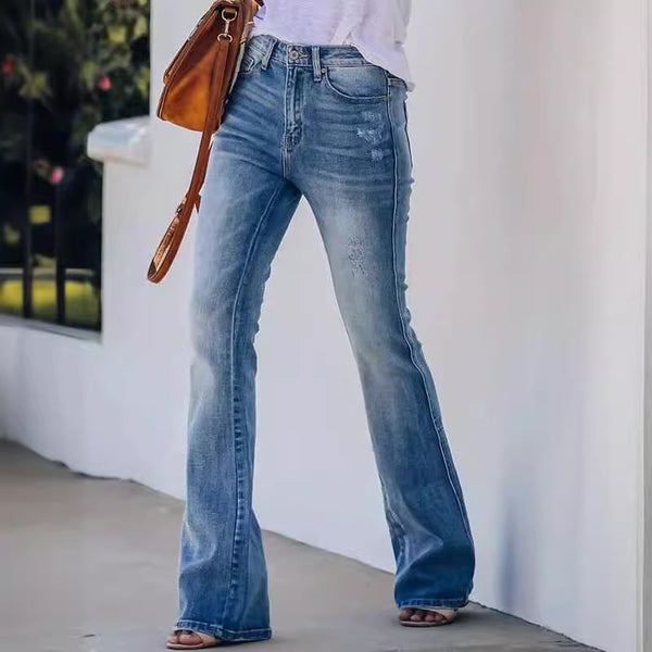 European and American   supply cat whisker, horse, monkey, elastic wide-leg flared jeans women