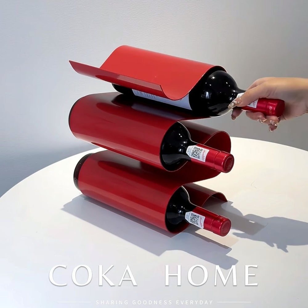 Wine rack - nordic modern light luxury creative tabletop display, cabinet interior storage ornament, metal high-end living room decoration