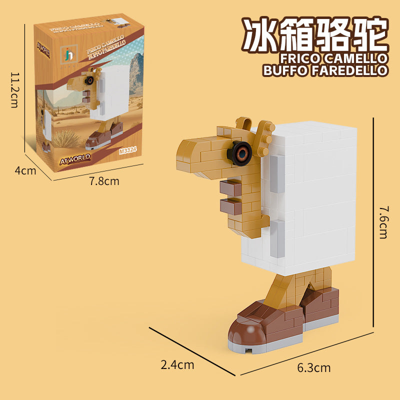 [half price big sale] ai shan hai jing wooden stick man banana monkey shark puzzle assembled building blocks handmade toy ornaments
