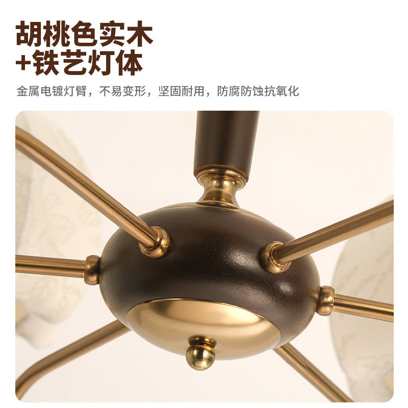 French retro style living room chandelier 2024 new medieval bedroom main light creative Nanyang restaurant lighting E