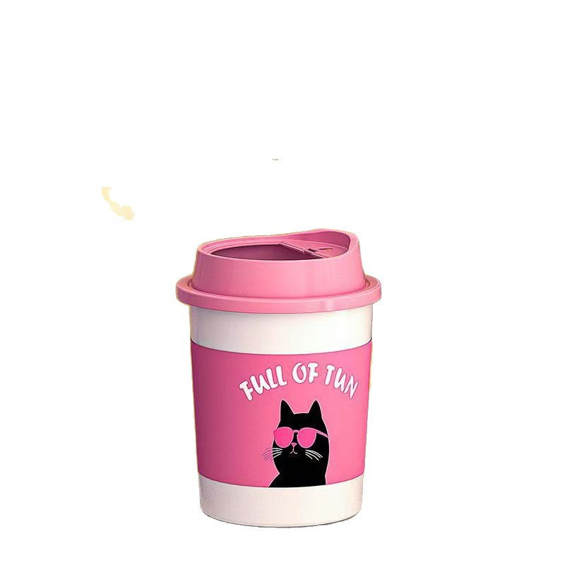 Original creative ins style coffee milk tea cup trash can large capacity lidless living room bedroom garbage basket