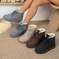 Fleece-lined short boots for women, thick-soled non-slip martin boots,  winter new style, warm snow boots, export plus size cotton shoes wholesale