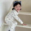 Kids' thermal underwear set - boys' and girls' autumn/winter warm base layer loungewear - soft fleece cotton seamless pajamas