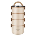 304 stainless steel multi-layer insulated lunch box bowl - portable, airtight, large capacity with rice bucket, detachable round bento box