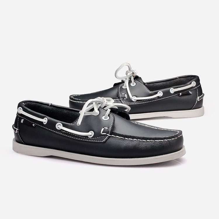 Export original single sailboat lazy shoes men british casual leather shoes cross-border slip-on driving shoes breathable trendy shoes