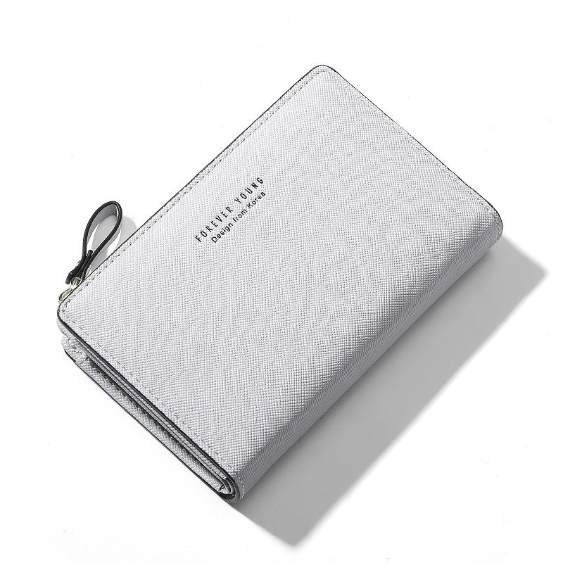 OEM processing customized women's wallet short high-end change bag pu leather zipper card bag card holder