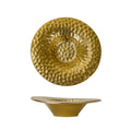 Luxury dining table dessert high-end unique ceramic bowl textured ceramic polka dot straw hat bowl fruit salad bowl