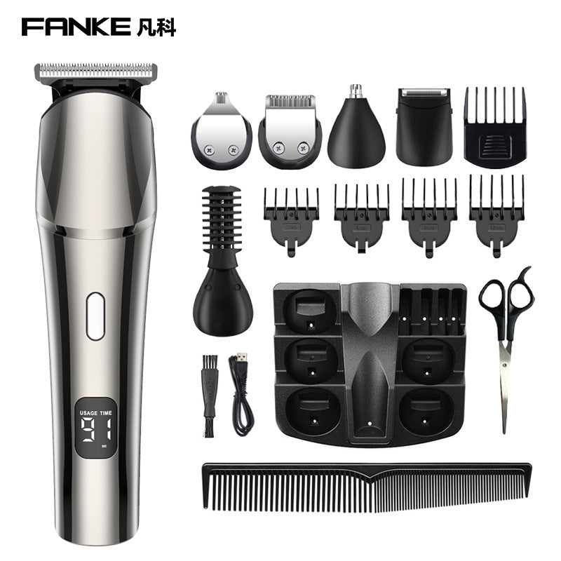 New arrival electric hairdresser suit five-in-one digital display washable electric clipper usb charging engraving push silent design