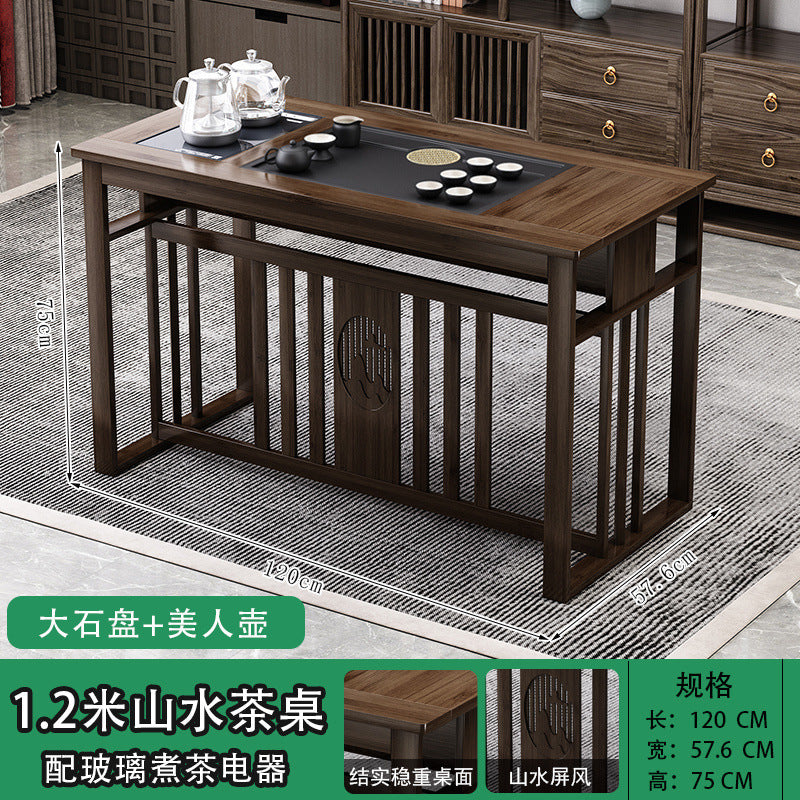 Balcony tea table and chair combination New Chinese-style office household small apartment Kung Fu tea table Boiling water integrated tea making table