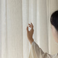 Japanese style wheat ear linen yarn cream style window yarn curtain translucent and opaque living room bedroom curtain yarn shaoxing curtain