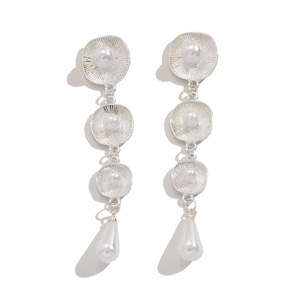 Pearl earrings wholesale european and american cross-border jewelry round tassel niche earrings exaggerated stylish long water drop earrings