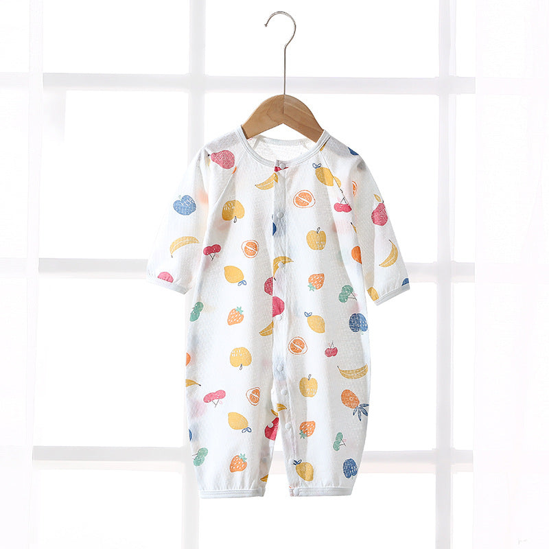 Baby rompers summer thin air conditioning suit baby pure cotton pajamas onesie newborn clothes long sleeve spring and summer outfit