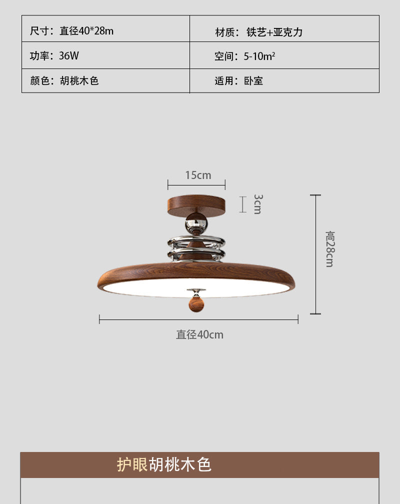 Vintage medieval style bedroom ceiling light French cream style walnut color egg tart study light restaurant bar light