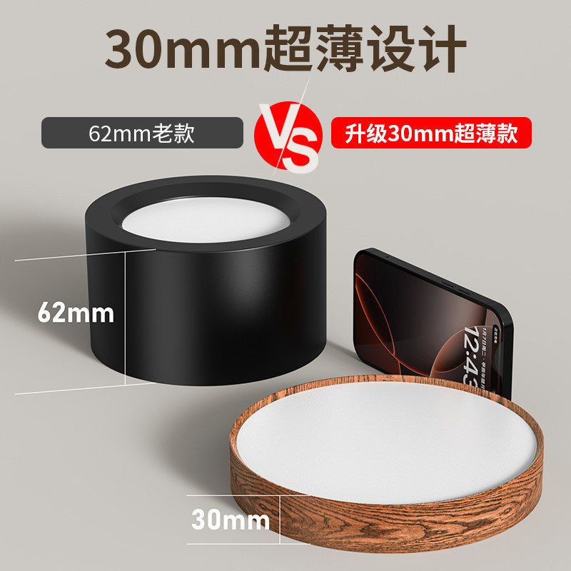 Walnut grain small size round ceiling lamp cloakroom entrance aisle lamp corridor small ceiling lamp retro medieval style