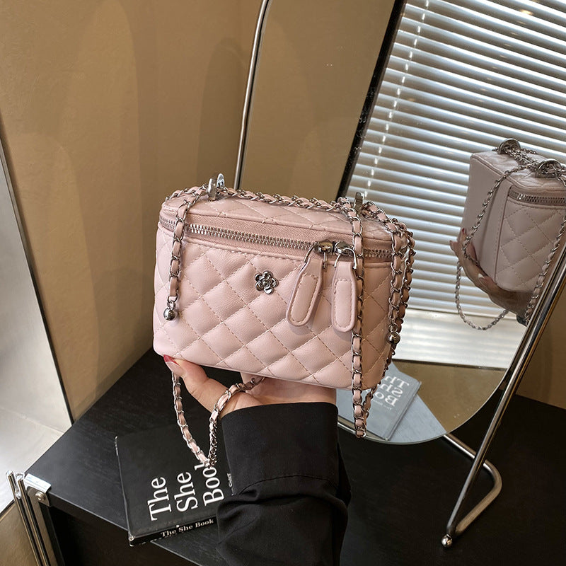 Foreign trade rhombus chain bag women's 2025 new summer niche shoulder messenger bag Korean version popular box bag