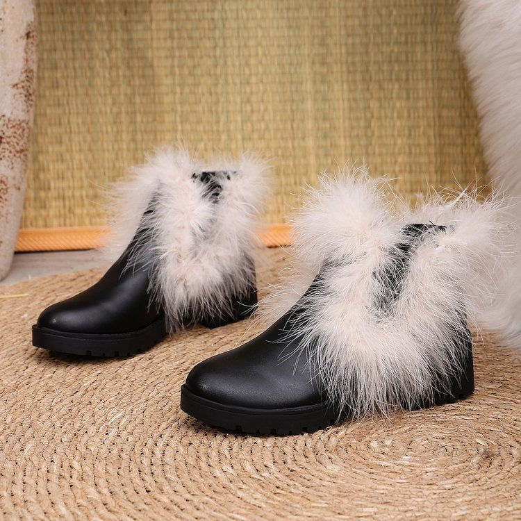 Exportplus size leather boots fall and winternew arrivalfashion style long boots furry soft bottom knee high boots fashion boots