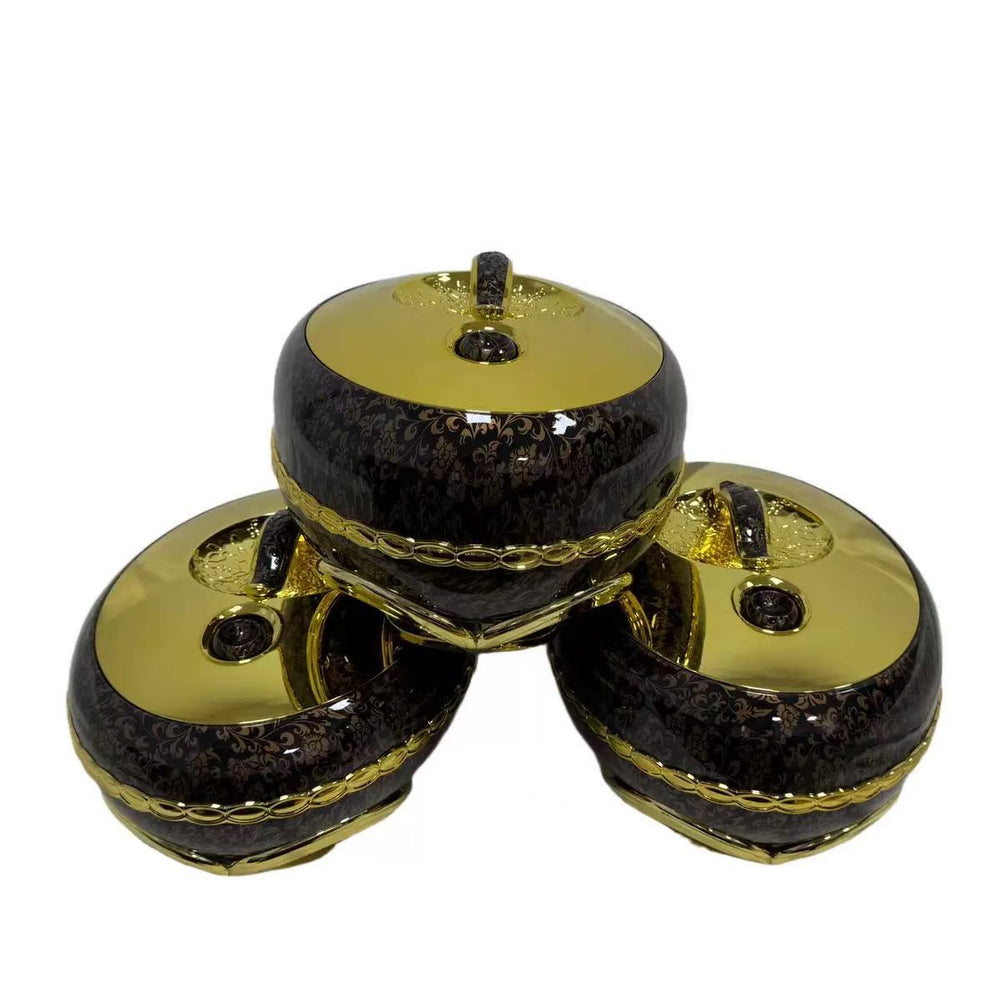 Factory price direct sales 3pcs food warmerexport high-end crown thermal insulation box 4l-5l-6l thermal insulation tableware