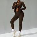new women's tight-fitting yoga set - cardigan running sportswear set, quick-dry fitness outfit, three-piece set