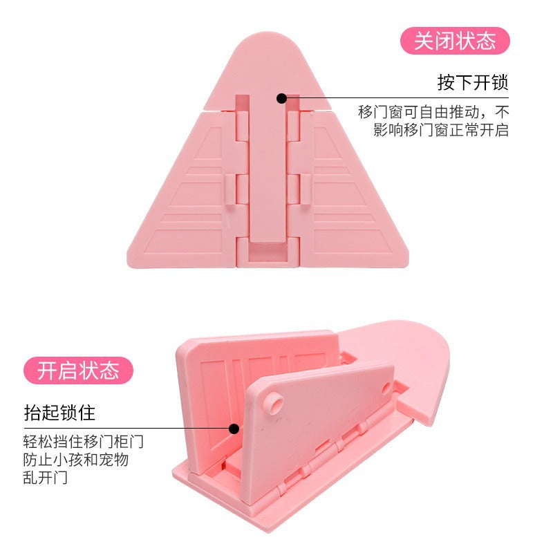 Multifunctional baby anti-pinch drawer lock kidssecurity lock baby protection kids supplies cabinet door bear head lock buckle
