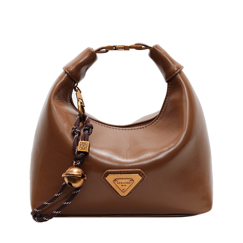 Commuting classy sense super popular hand bag women 2025new arrivaleasiest for match dumpling bag fall and winter maillard shoulder crossbody bag