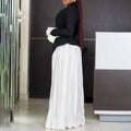 C8609  new arrival: stylish and chic office lady flared sleeve top and pleated wide-leg pants two-piece african outfit set