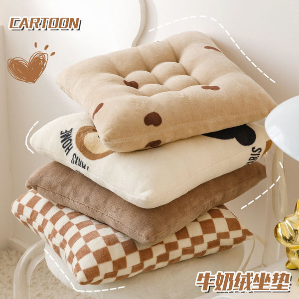 Seat cushion, seat cushion, butt cushion, college student milk fleece thickened bench, teacher stool, plush bench, office seat cushion