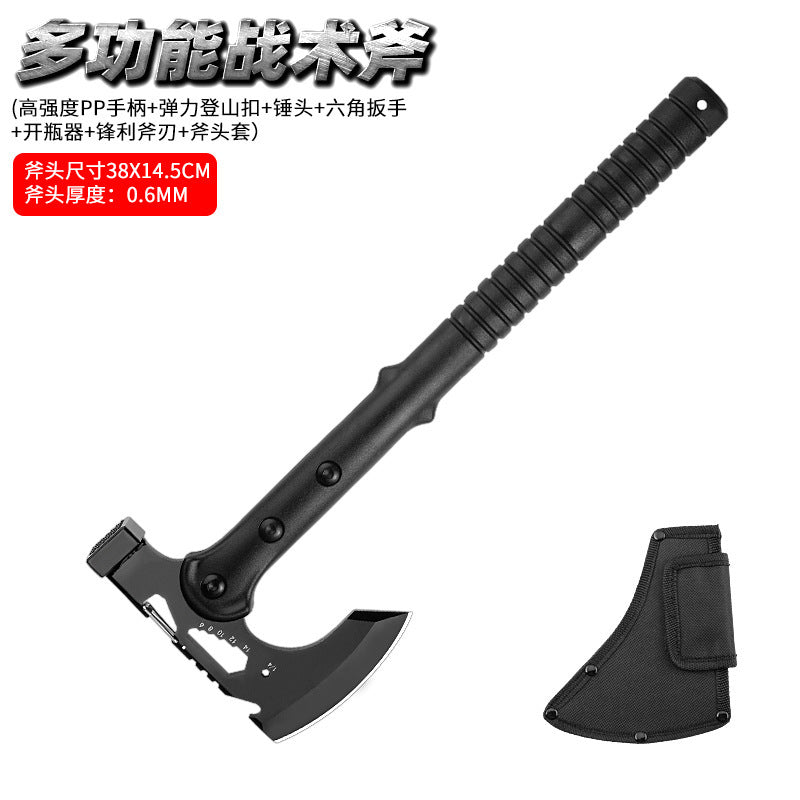 Outdoor multifunctional tactical ax, engineer ax, wood chopping, self-defense hand ax, tree chopping, mountain ax, camping long handle