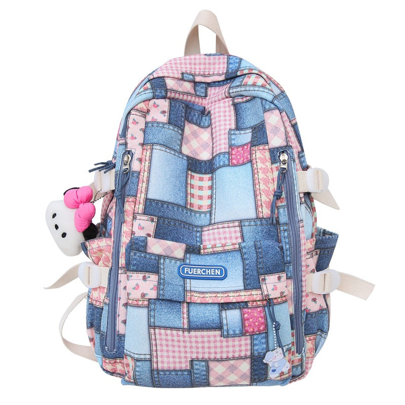 New casual junior high school college student schoolbag backpack men's simple large-capacity travel lightweight trendy backpack women