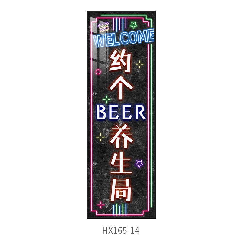 Neon lighting hanging pictures bar wall decoration clear bar led light luminous ktv barbecue hotel drinking box mural