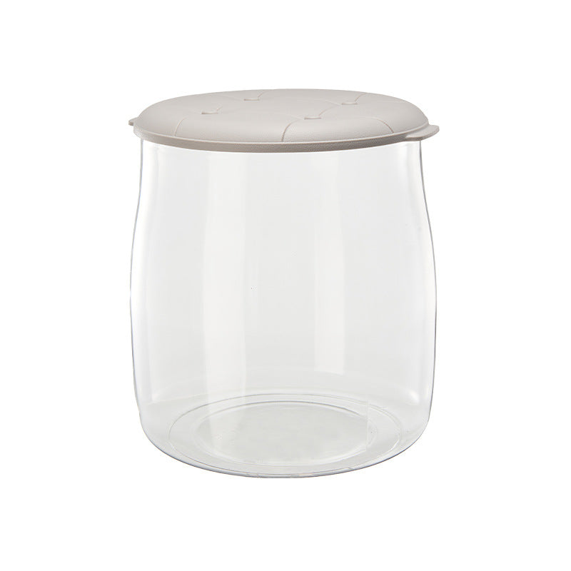 New transparent storage plastic stool - large capacity home toy storage box - clear storage ottoman with seating
