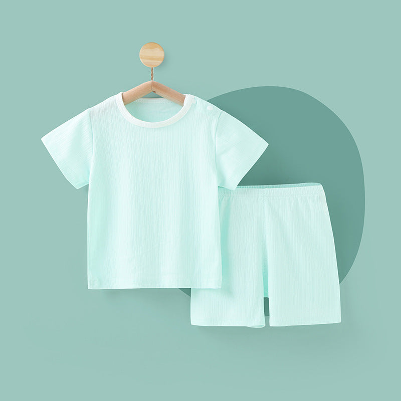 Baby short-sleeve pajama set - summer loungewear for boys and girls - toddler and child minimalist pajama set