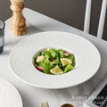 10.5inch straw hat plate western style soup bowl restaurant western food salad pasta plate creative white dot wide rim plate