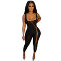C5245    european and american women's fashion summer new sexy strappy hollow-out jumpsuit
