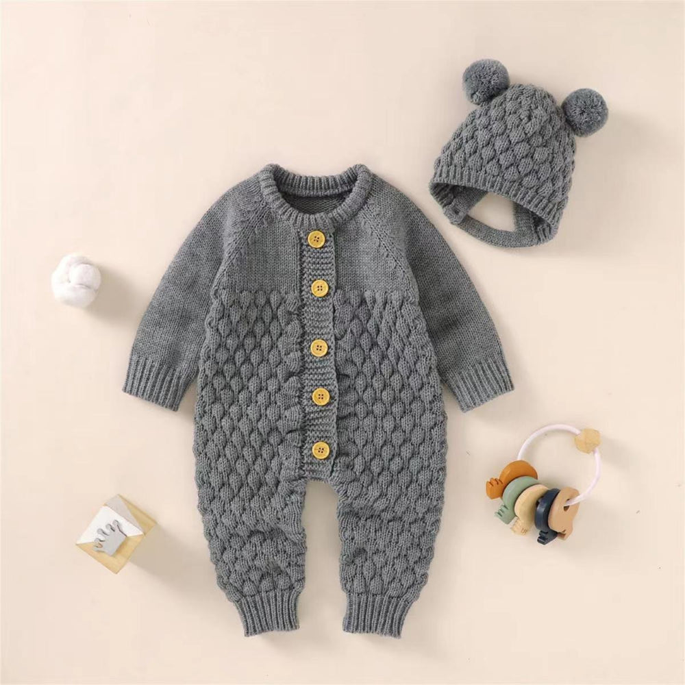 Baby knitting onesie fall and winternewborn baby boy and girl sweater cute heattech romper 06