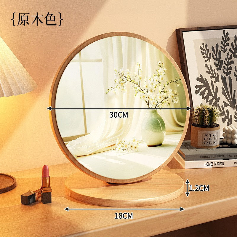 For homesolid wood cosmetic mirror women's bedroom dressing table mirror retro portable foldable large desktop desktop dressing mirror