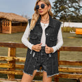 European and american cross-border  new denim vest tank top summer fashion trend denim sleeveless vest women's