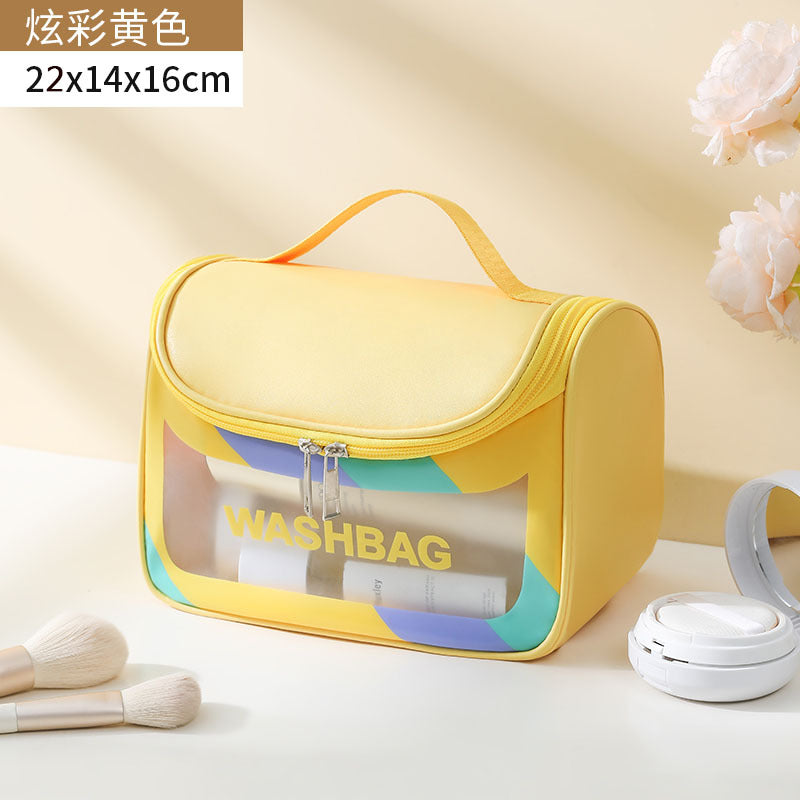 pvc  colorful dopamine portable cosmetic bag gift storage high value large capacity waterproof toilet bag