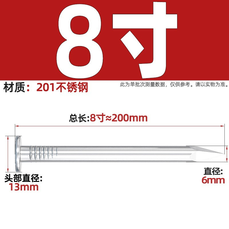 304/201 Stainless Steel Round Nails Steel Nails Element Nails Woodworking Wood Painting Nails Extended Western Nails Iron Nails Floor Nails
