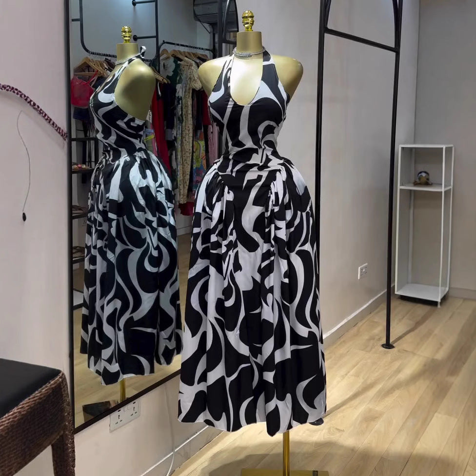 Trendy african digital print cross-border fashion camisole dress - new women's sexy dress for export