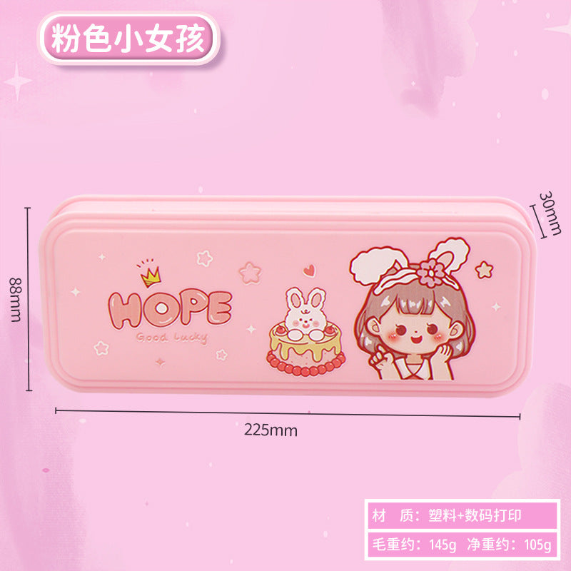 Primary school students stationery box wholesale children cartoon girl cute astronaut pencil case large capacity multi-functional pencil case