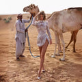 spring/summer new arrivals: european and american style sexy long-sleeve dress with gold and silver tassel detail and slit – evening gown