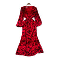 European and american style printed bubble sleeve dress - women's autumn slimming, figure-flattering, mature, chic, and exquisite long dress
