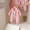 Baby rompers fashionable windbreaker super cute outdoor crawling suit spring and autumn baby girl one-piece hooded outwear