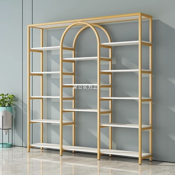Light luxury multi-functional display stand, nail art and cosmetics storage display cabinet, suitable for beauty salon shoe and bag display