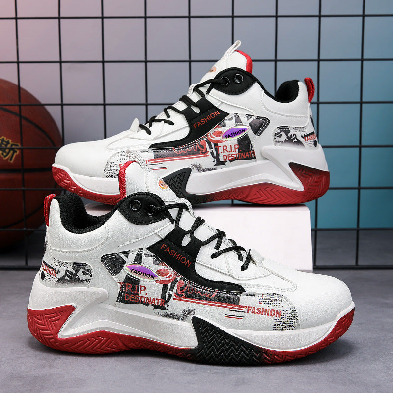 Basketball sneakers for men, spring high-top, anti-slip, youth sports running shoes, casual shoes for middle school students, 2026 hot-selling style