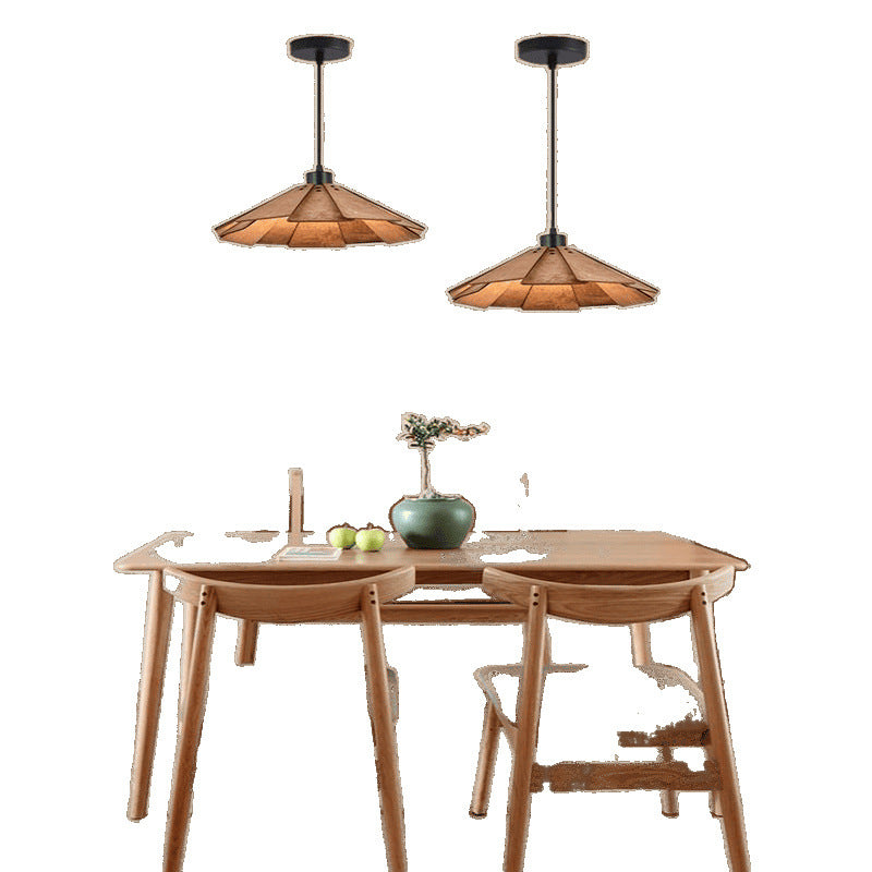 Vintage restaurant chandelier Japanese wood art wabi sandy wind famous hotel room chandelier Internet celebrities