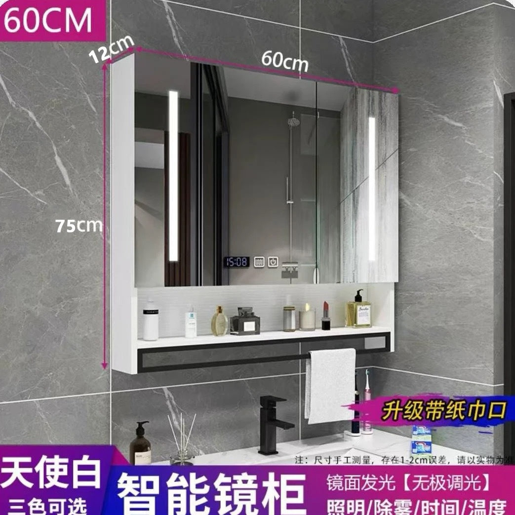 [Consultation and installation] Smart bathroom mirror cabinet is separately wall-mounted with lamp defogging bathroom dressing mirror is simple